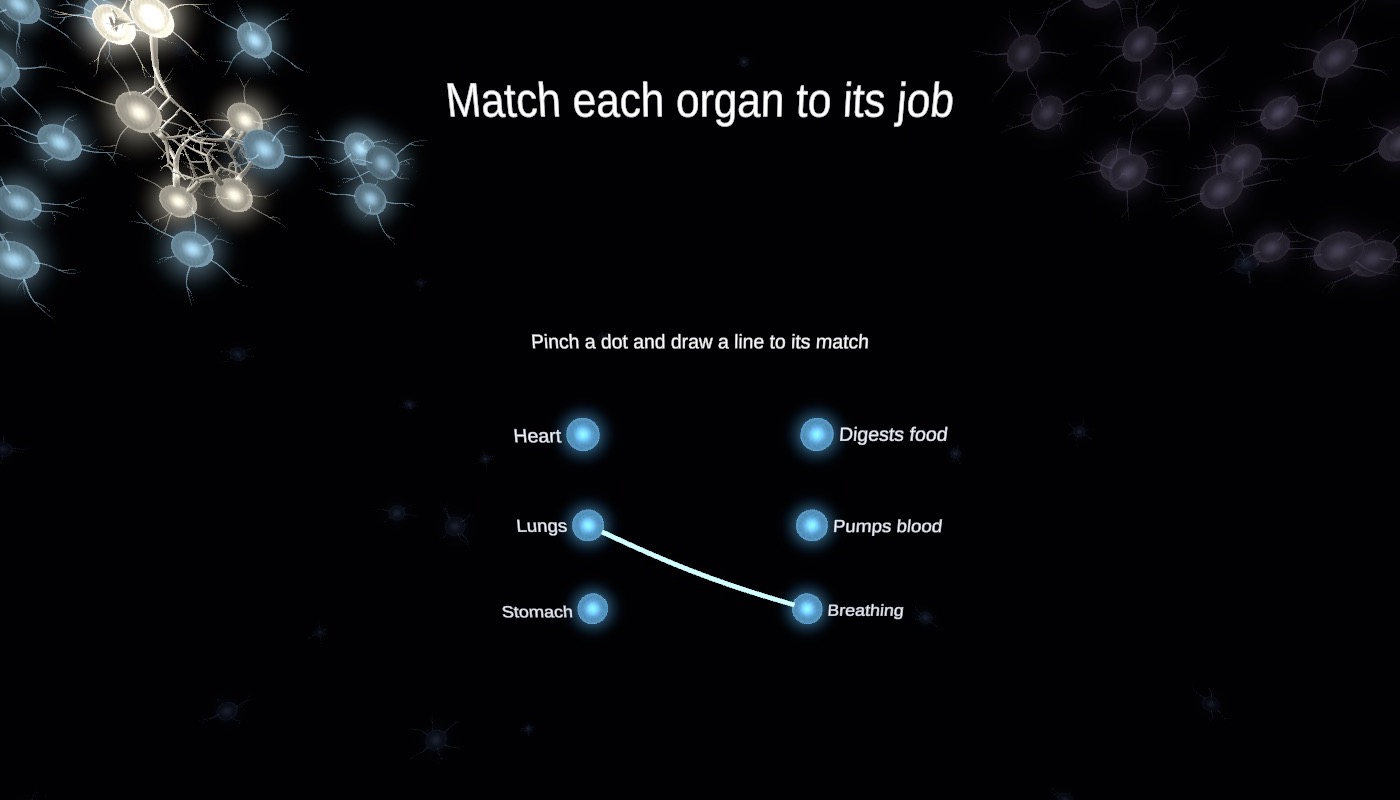 Drawing a glowing line to match lungs with breathing